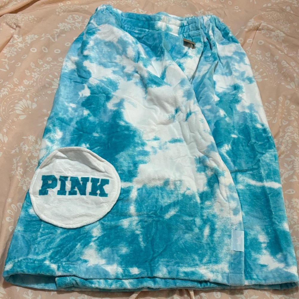 PINK Blue Tie-Dye Swim Cover/Towel